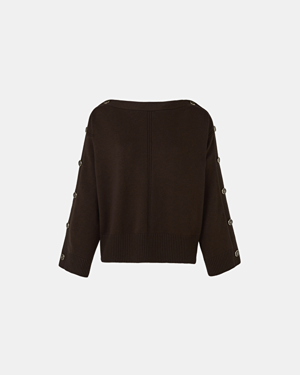 Nili sweater Chocolate boat neck sweater ZAPA
