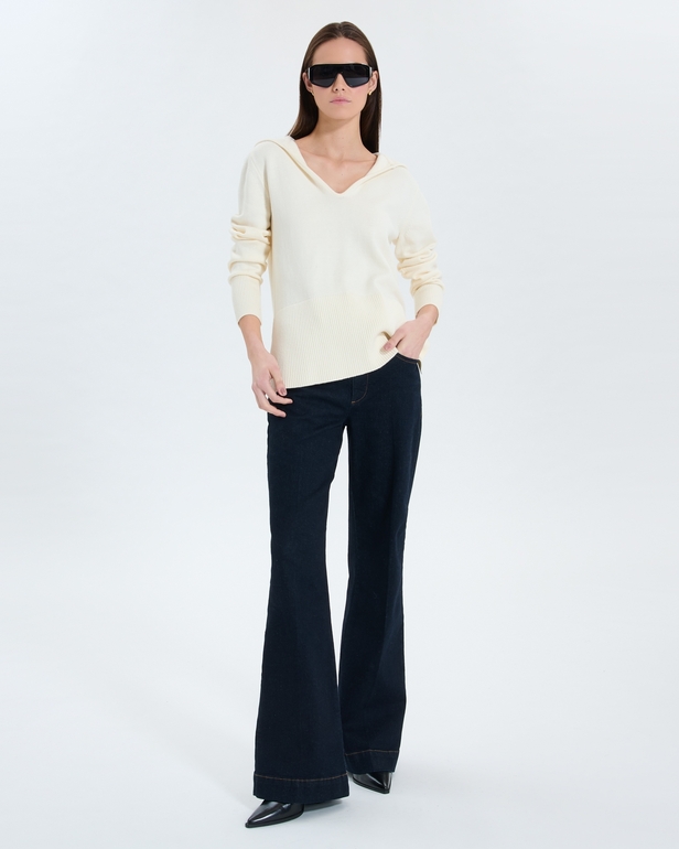 Novalie sweater Ecru hooded sweater ZAPA