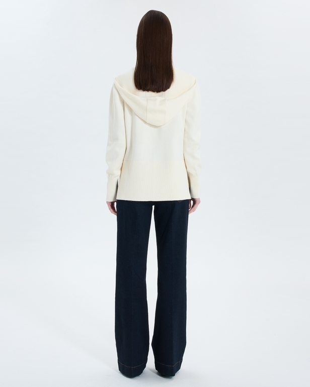 Novalie sweater Ecru hooded sweater ZAPA