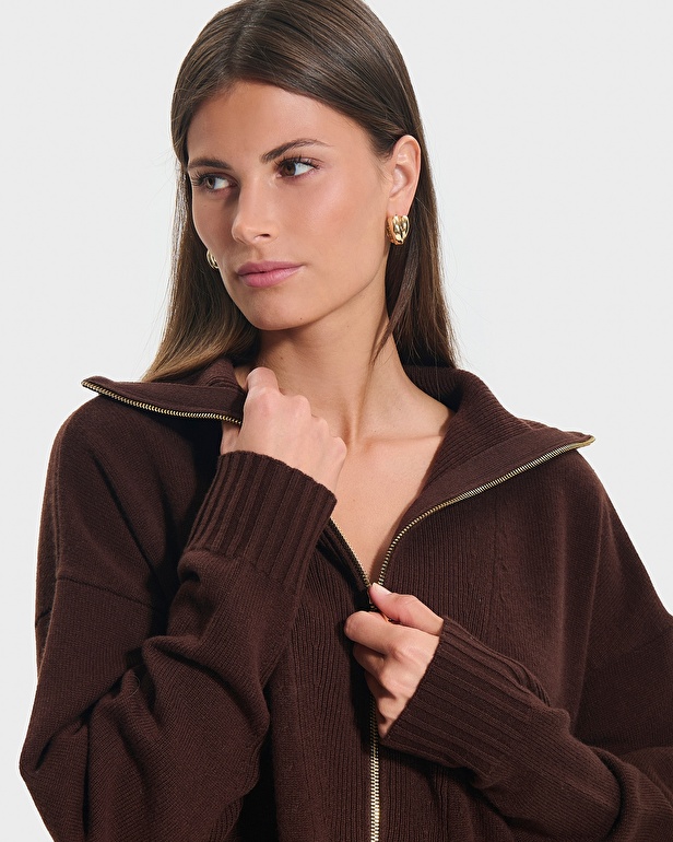 Nabu sweater Mid-length chocolate sweater ZAPA