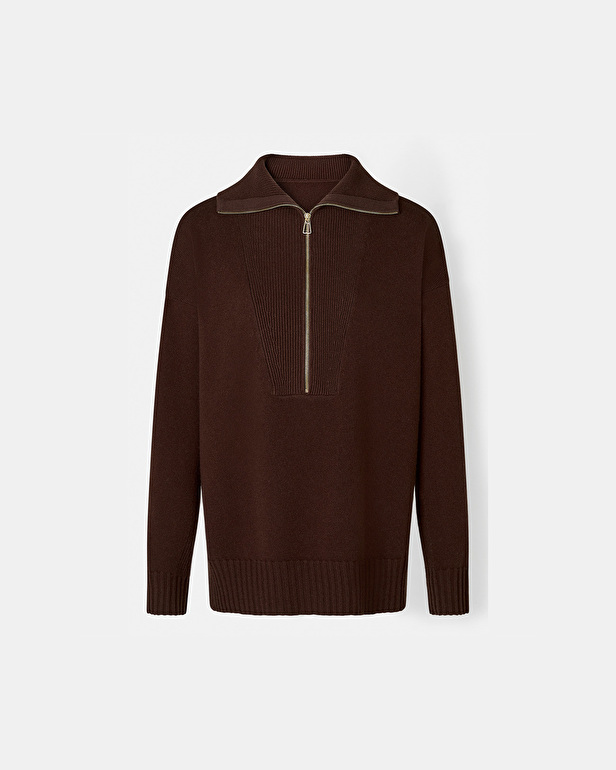Nabu sweater Mid-length chocolate sweater ZAPA