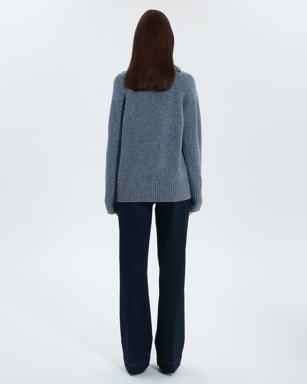 Nuala sweater Gray wool hooded sweater ZAPA