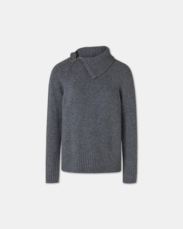 Nuala sweater Gray wool hooded sweater ZAPA
