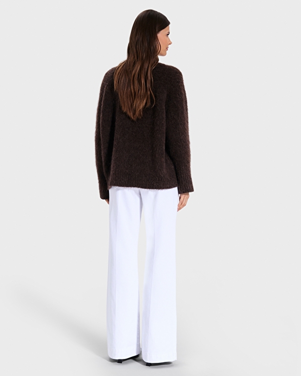 Nuvola sweater Chocolate V-neck sweater ZAPA