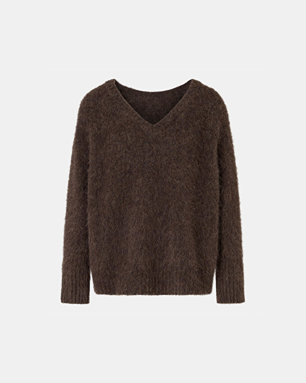 Nuvola sweater Chocolate V-neck sweater ZAPA