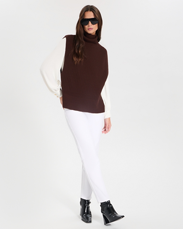 Nina sweater Chocolate sleeveless sweater ZAPA