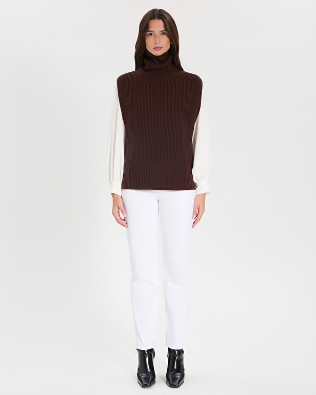 Nina sweater Chocolate sleeveless sweater ZAPA