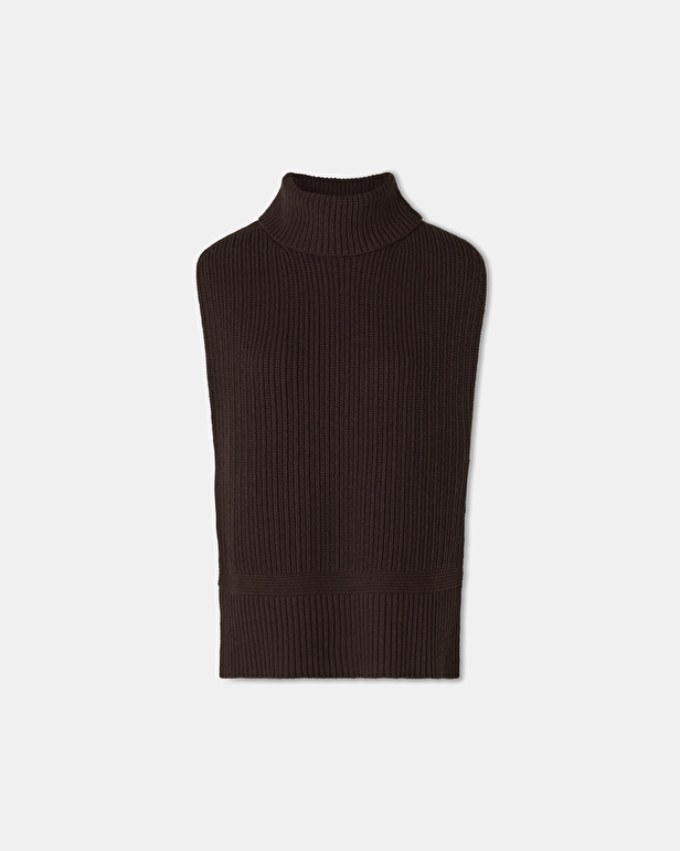 Nina sweater Chocolate sleeveless sweater ZAPA