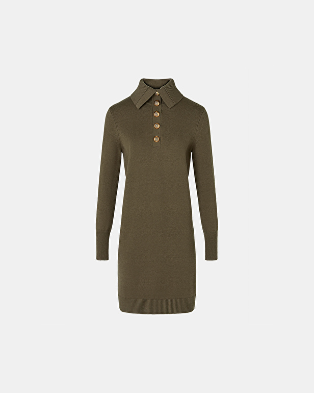 Ruriel Dress Khaki Knit Dress ZAPA