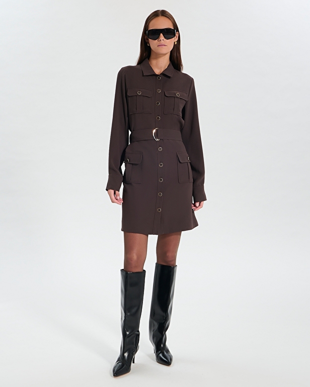 Rever dress Short chocolate dress ZAPA