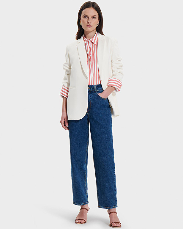 Victorina jacket Ecru crepe suit jacket ZAPA