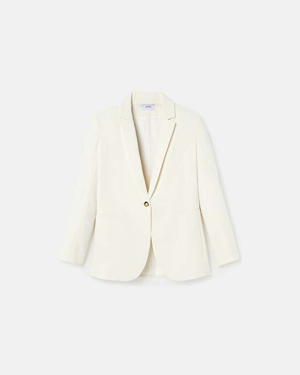 Victorina jacket Ecru crepe suit jacket ZAPA