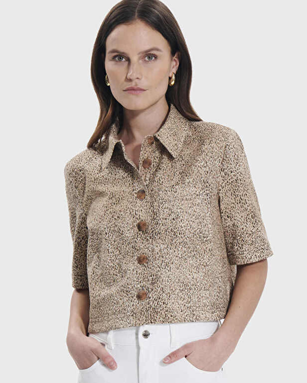 Celina shirt Short leopard print shirt ZAPA