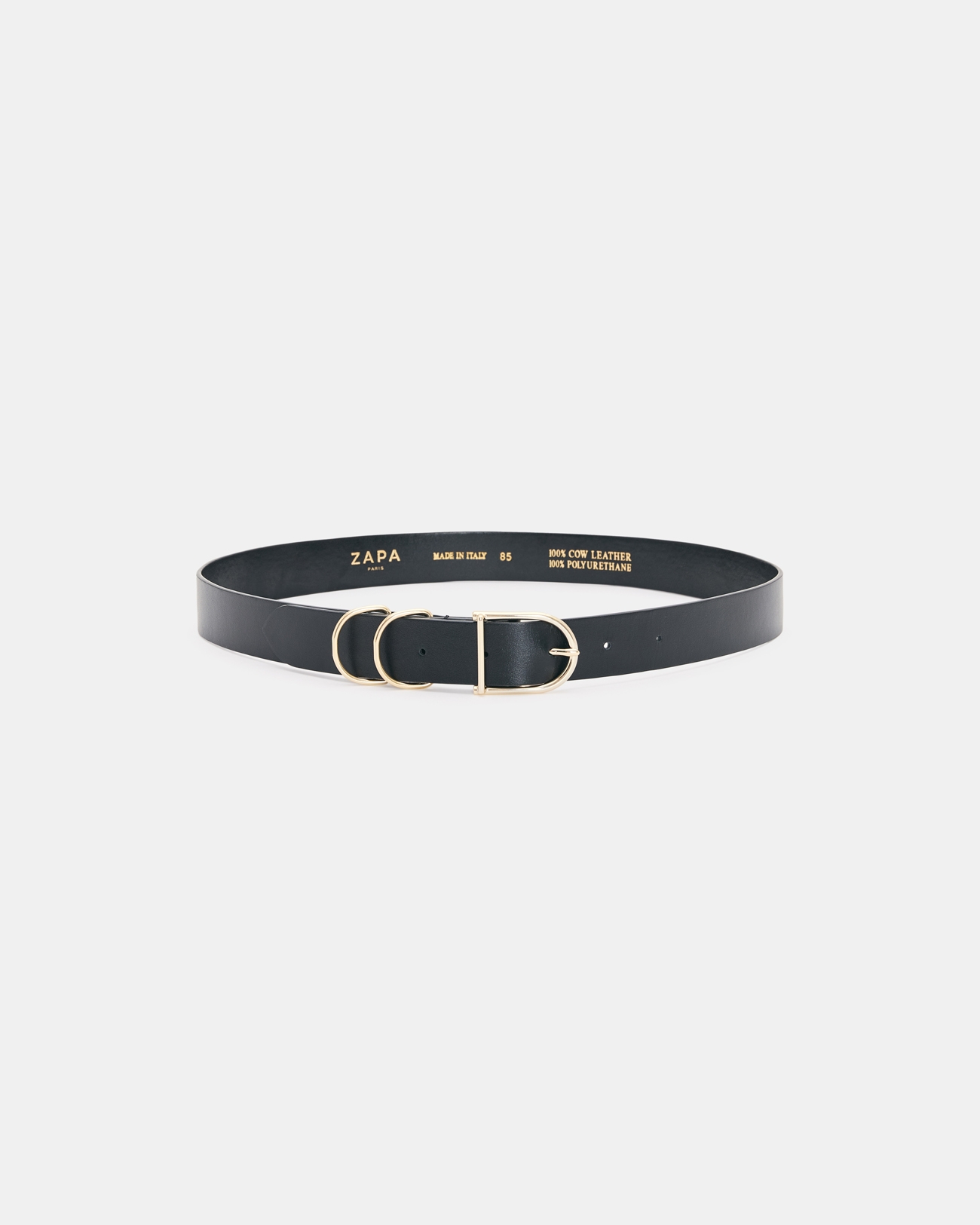 Clelia Belt Smooth black belt ZAPA