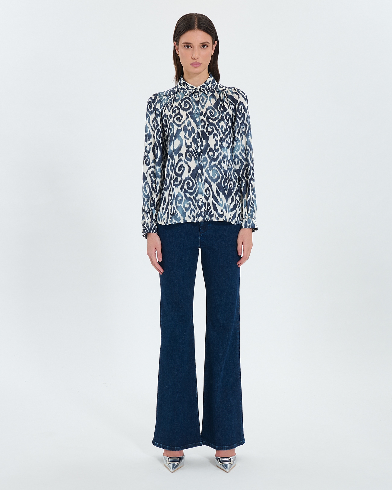 Castille shirt Summer wave print shirt ZAPA