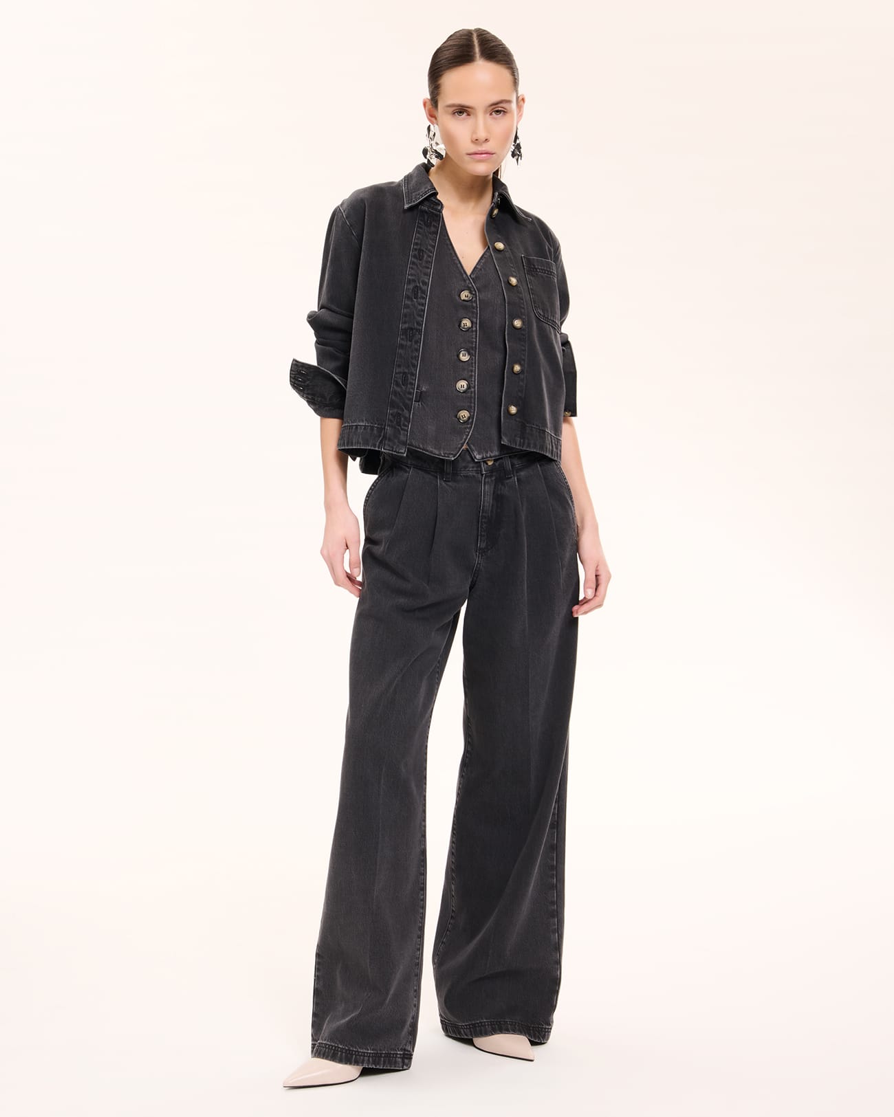 Coline shirt Black denim shirt ZAPA