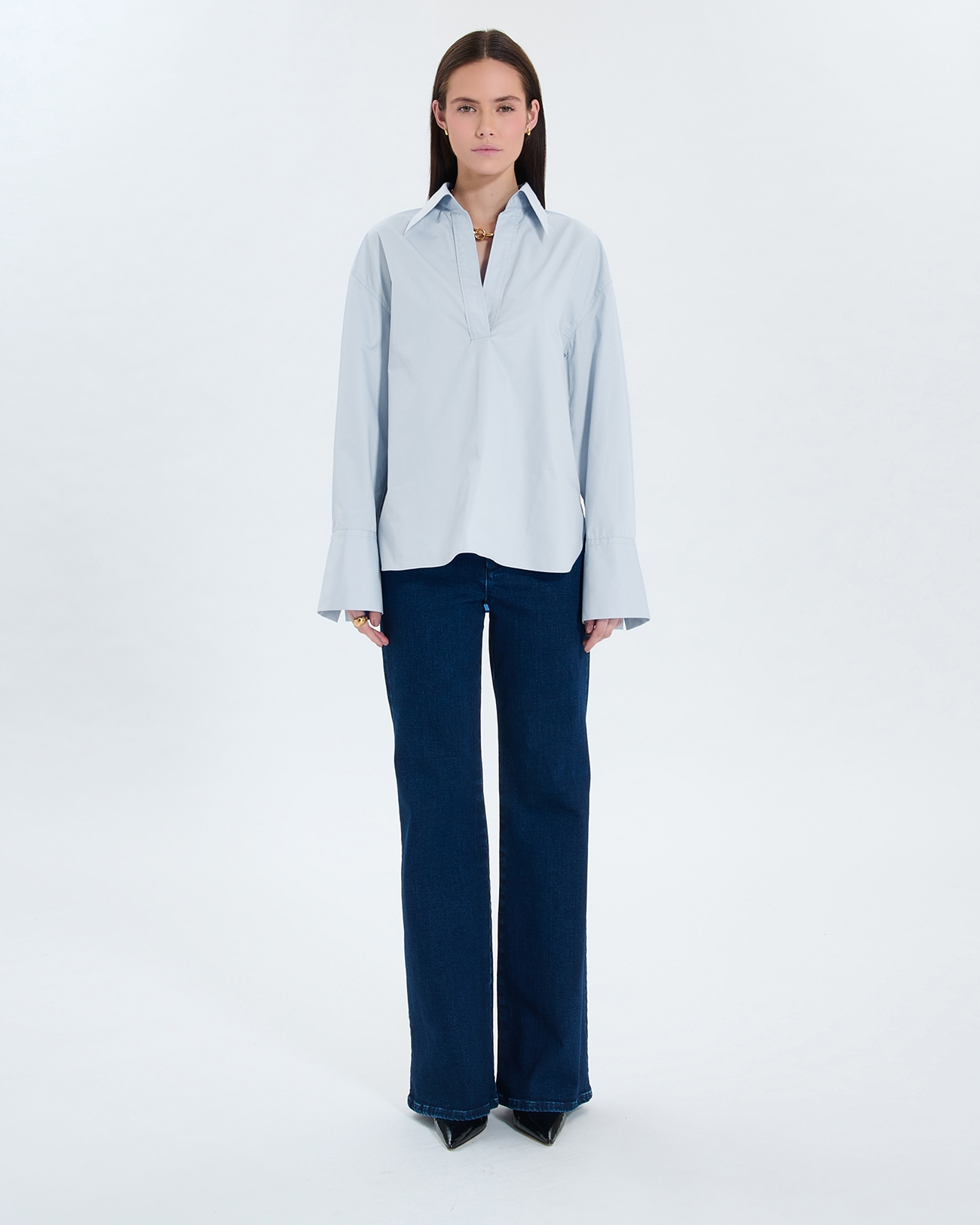Caprice shirt Sky blue poplin shirt ZAPA