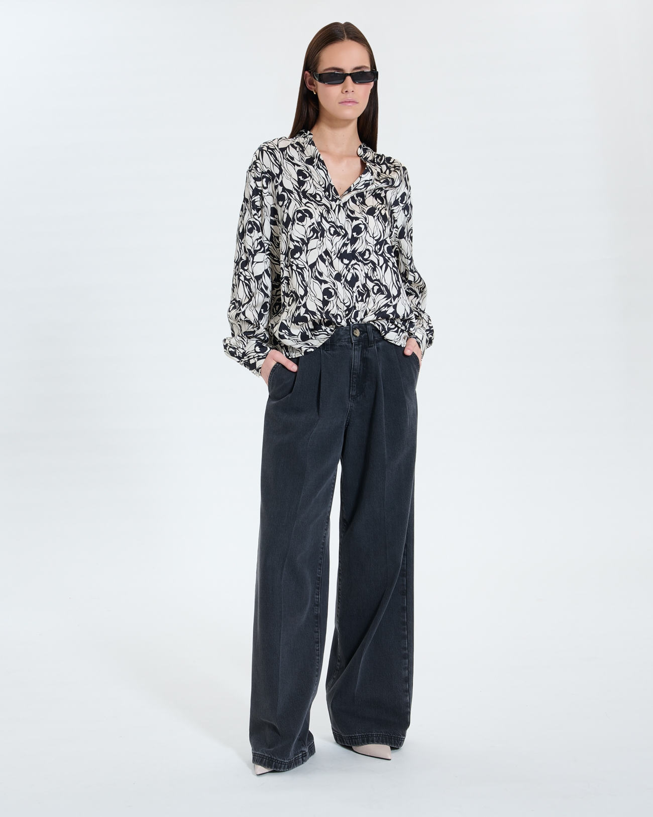 Tiberina shirt Flowy floral print blouse ZAPA
