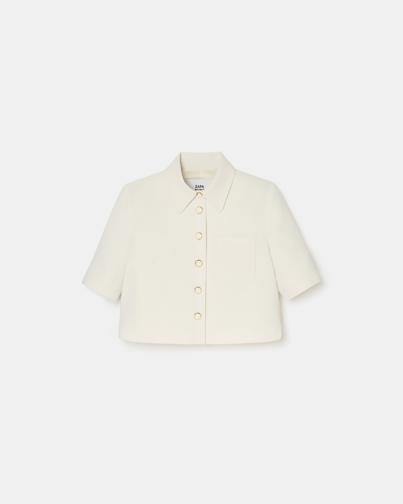 Celina shirt Short ecru crepe shirt ZAPA