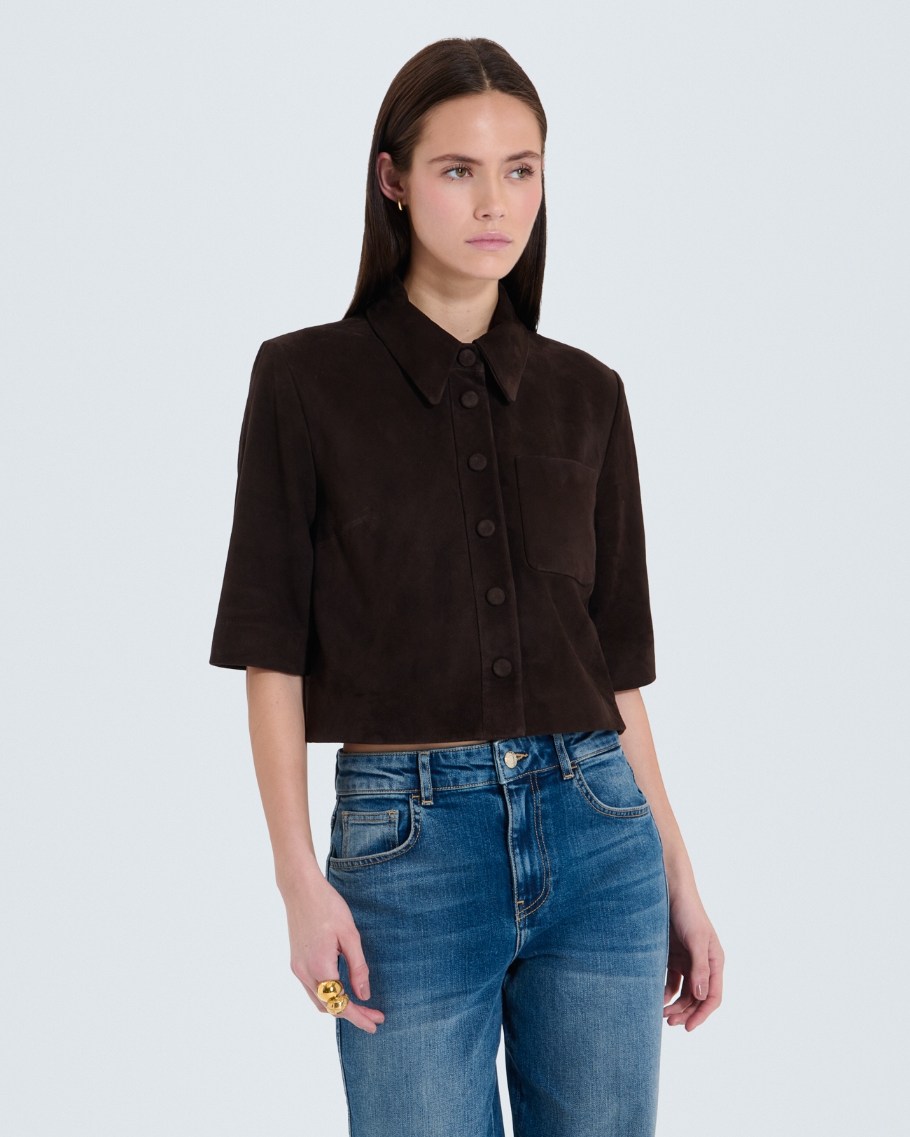 Celina shirt Short chocolate shirt ZAPA