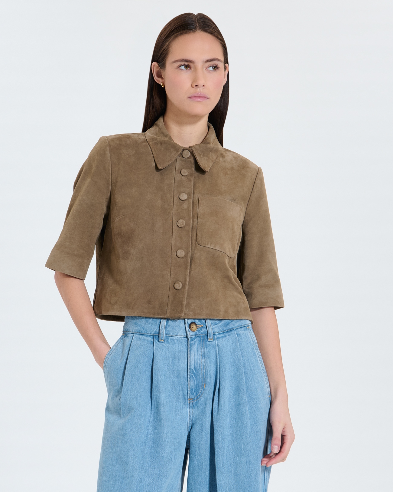 Celina shirt Short khaki shirt ZAPA