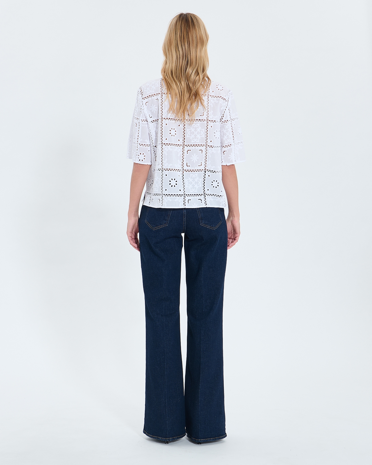 Top Celiana Ecru English embroidery shirt ZAPA