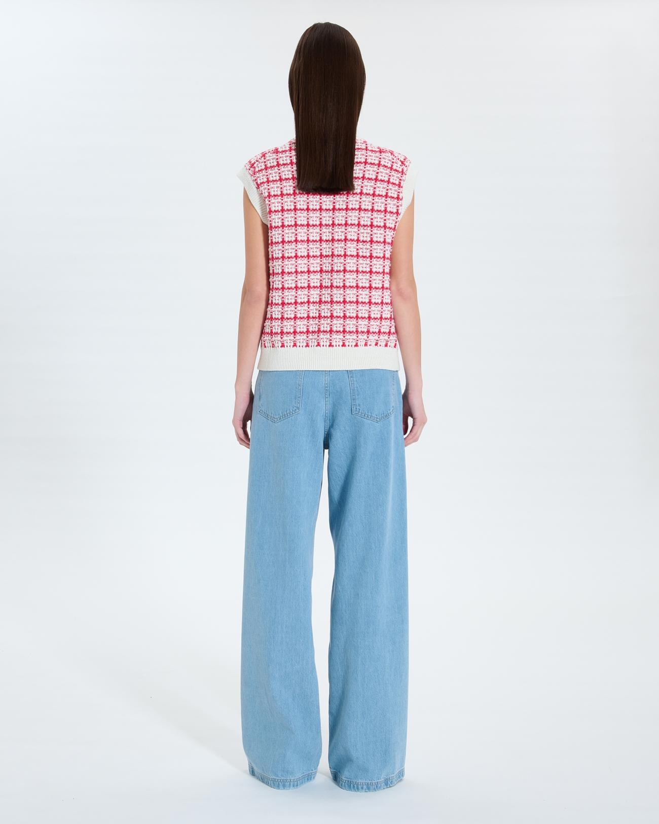 Gareth sweater Two-tone tweed-style sleeveless vest ZAPA