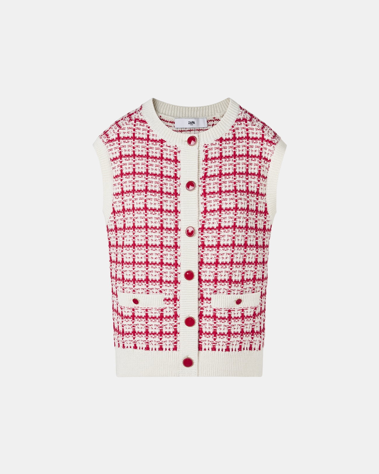 Gareth sweater Two-tone tweed-style sleeveless vest ZAPA