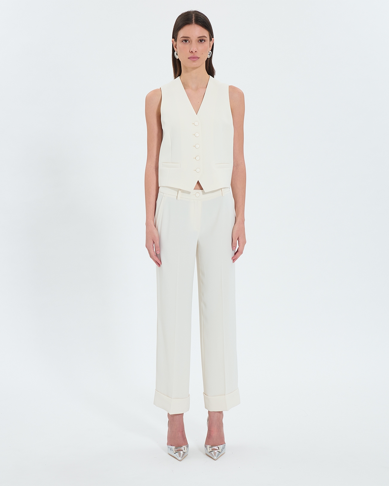 Gianno vest Ecru sleeveless vest ZAPA