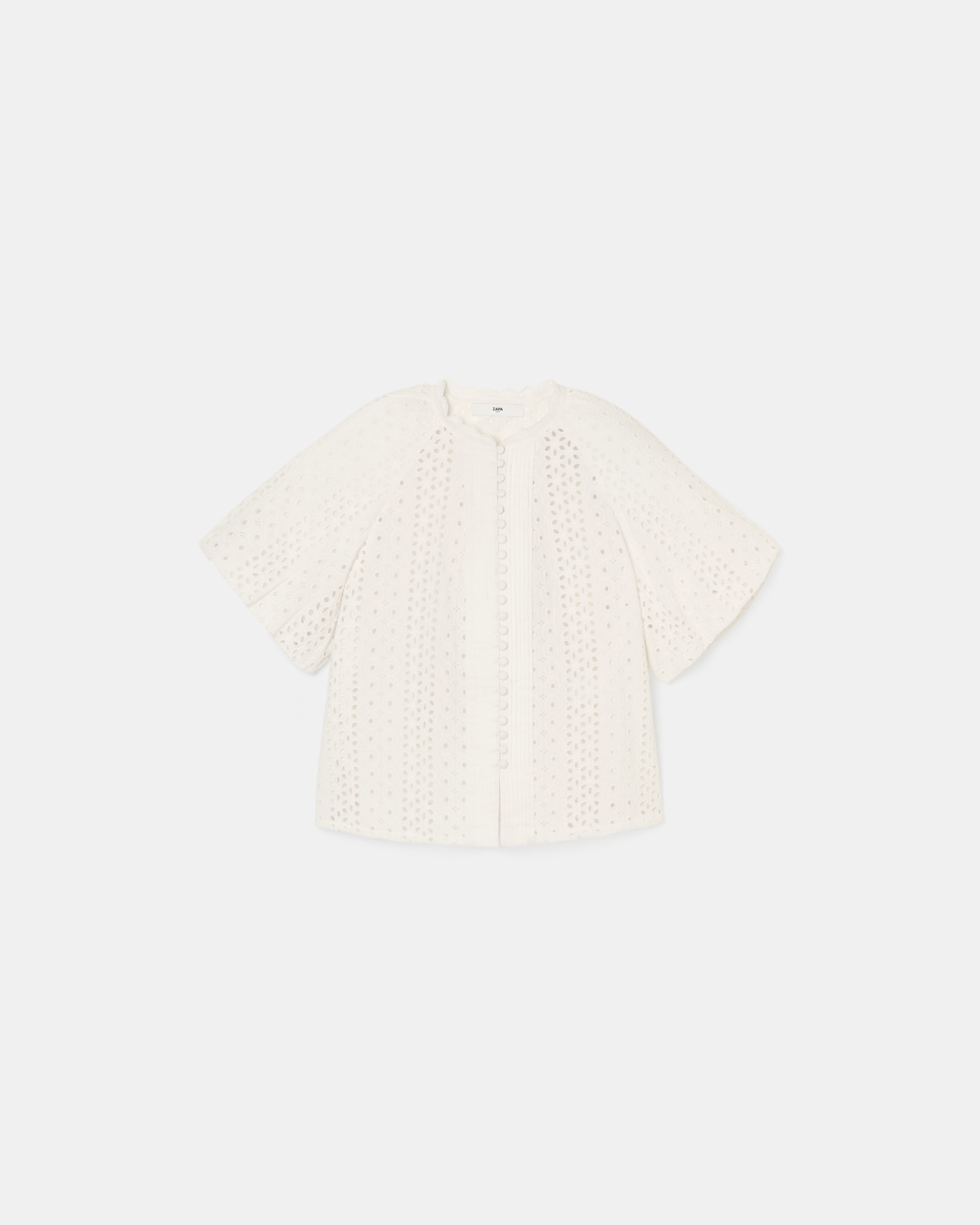 Bamako shirt Ecru English embroidery blouse ZAPA