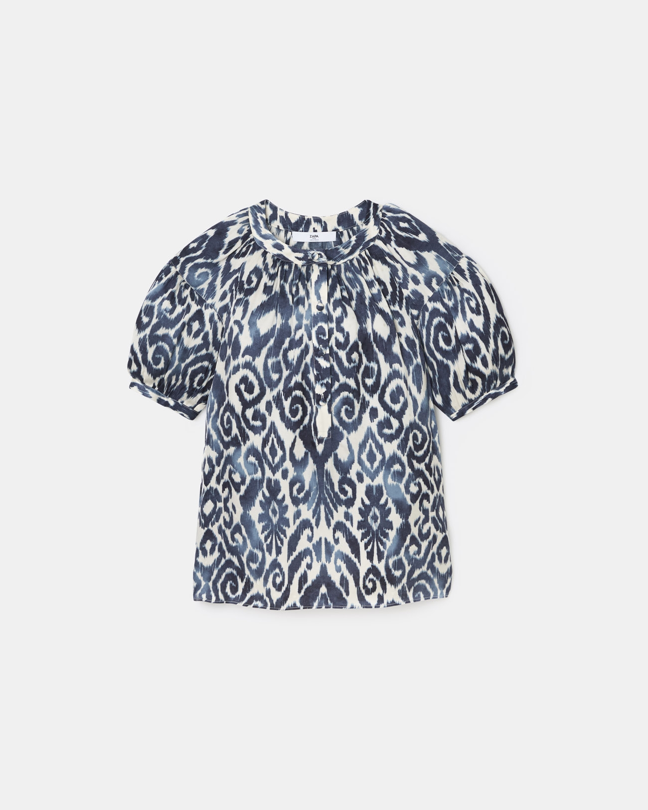 Tiphaine shirt Flowy shirt with Summer wave print ZAPA