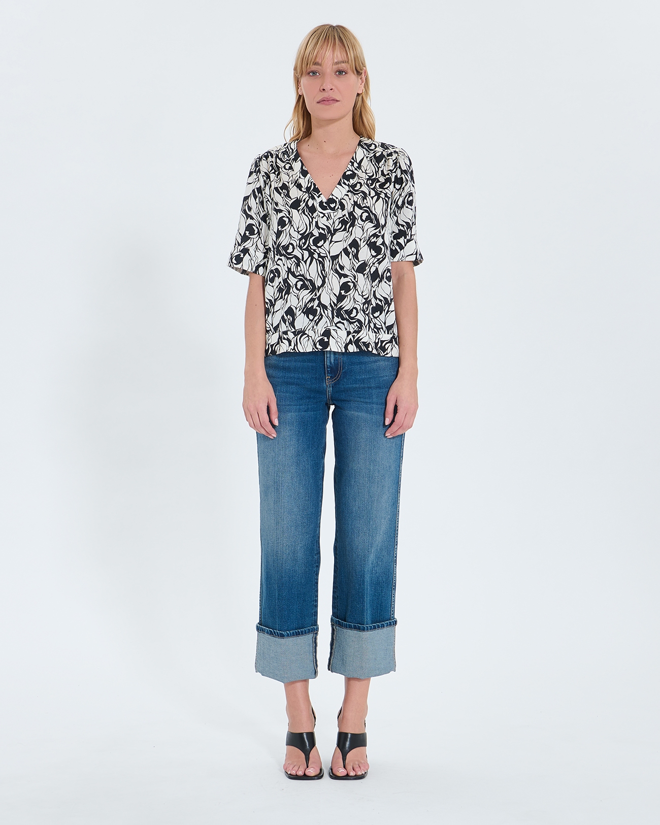Tahiel shirt Flowy floral print top ZAPA