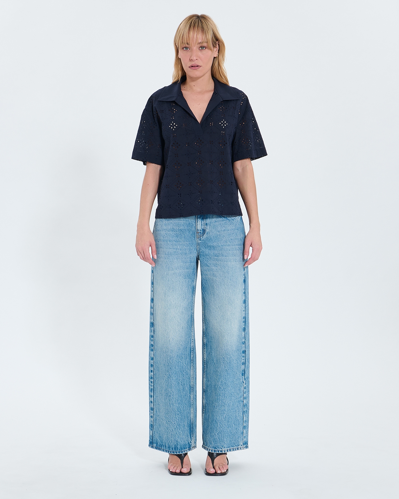 Top Teyma Loose top in nocturnal English embroidery ZAPA