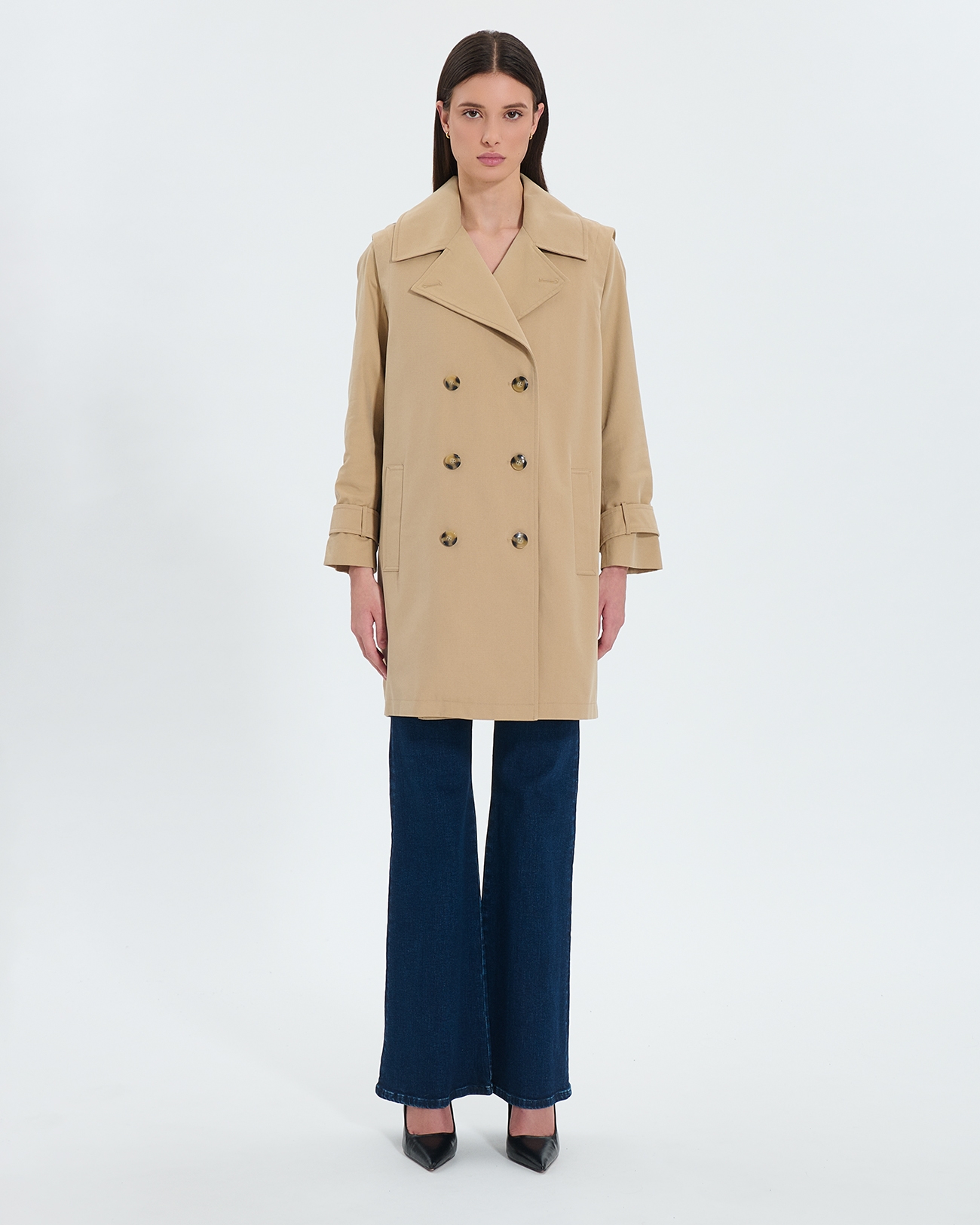 Tadao coat Beige modular trench coat ZAPA