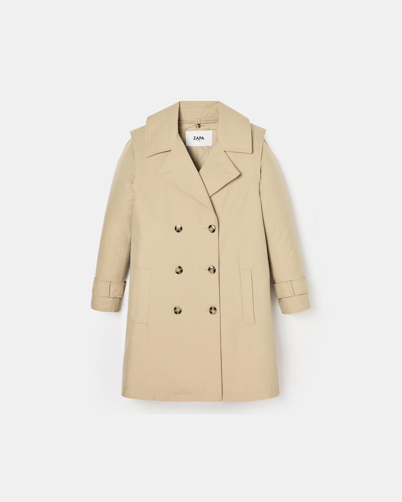 Tadao coat Beige modular trench coat ZAPA