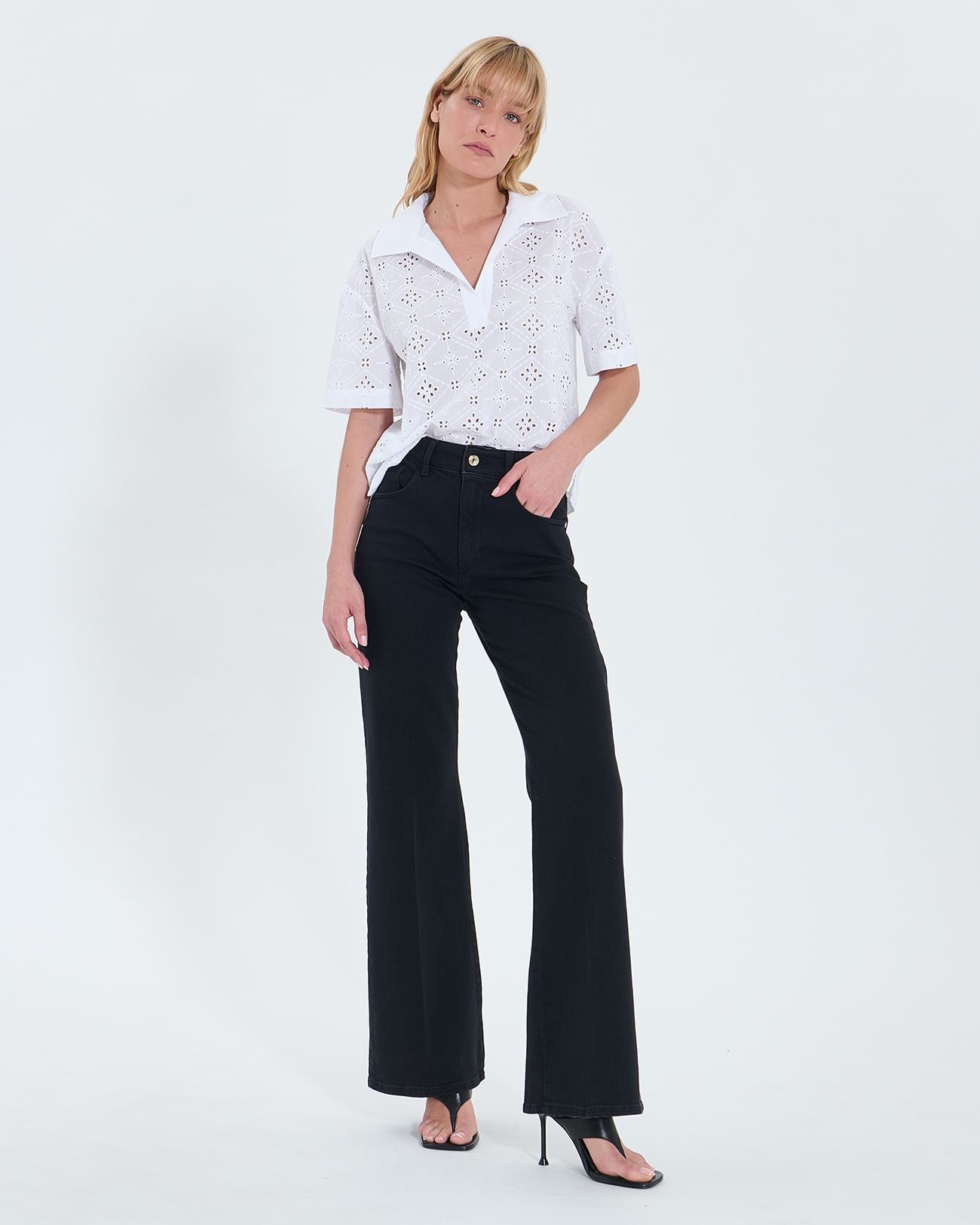 Jessie Jeans Black stone palazzo jeans ZAPA