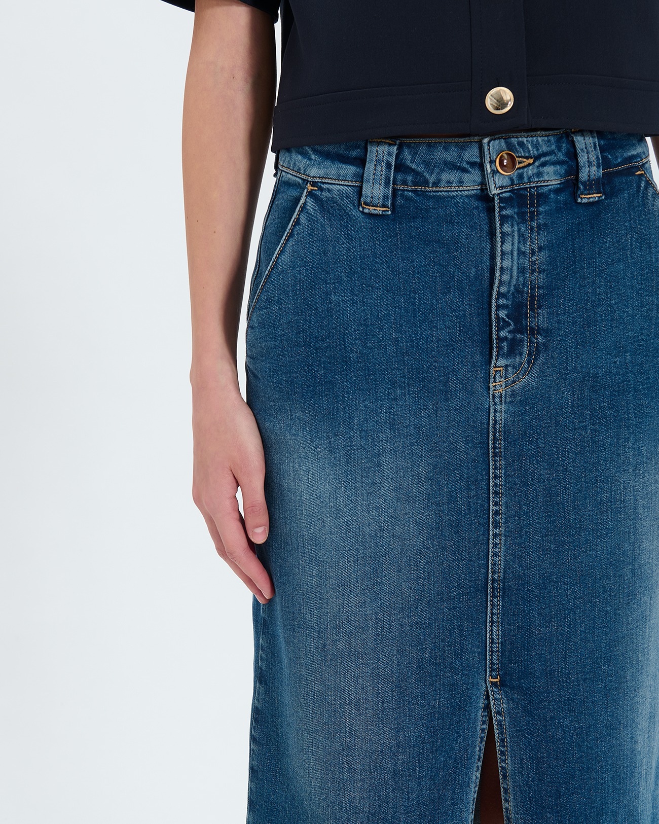 Jude skirt Long dirty light blue denim skirt ZAPA
