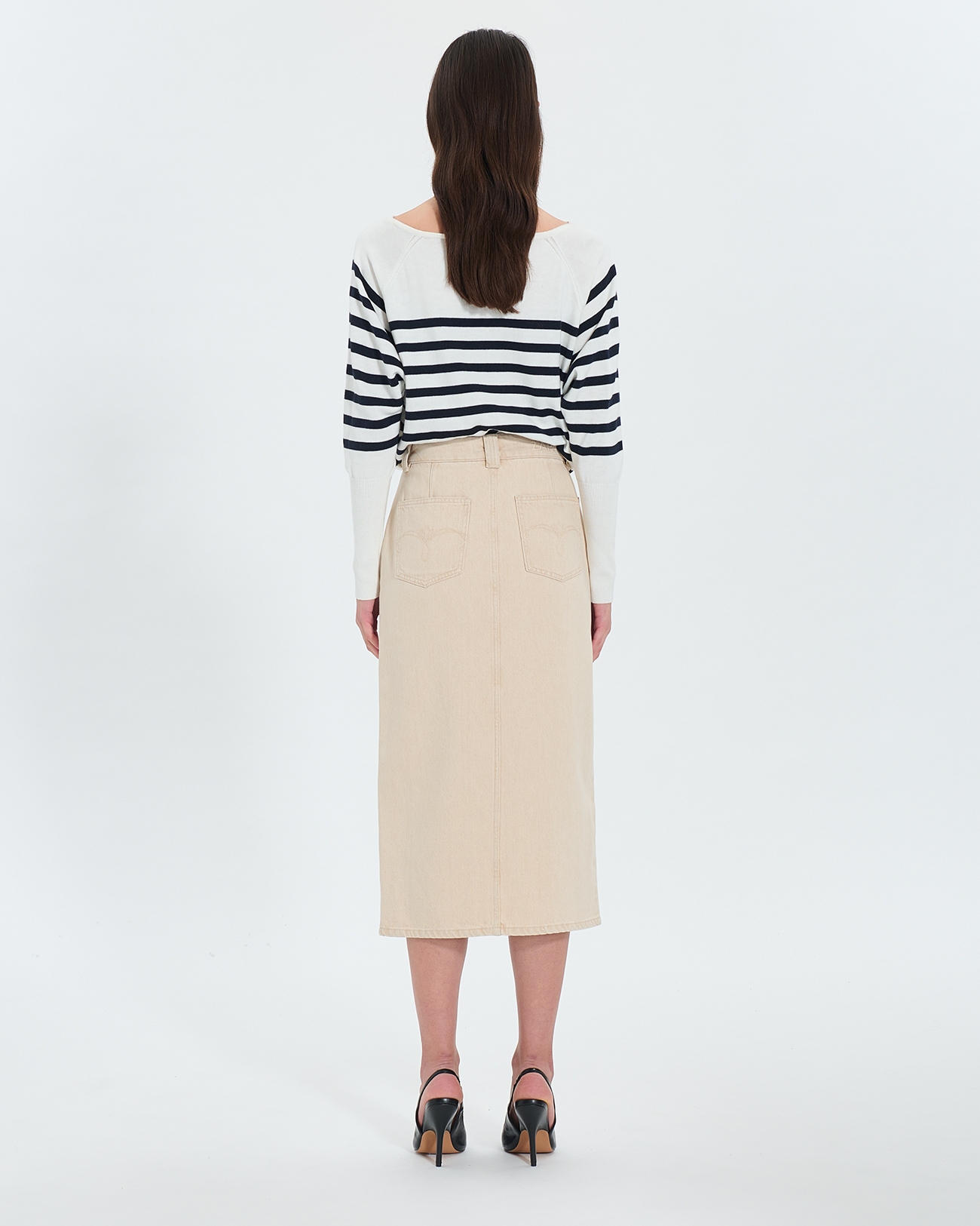 Jude skirt Long beige denim skirt ZAPA