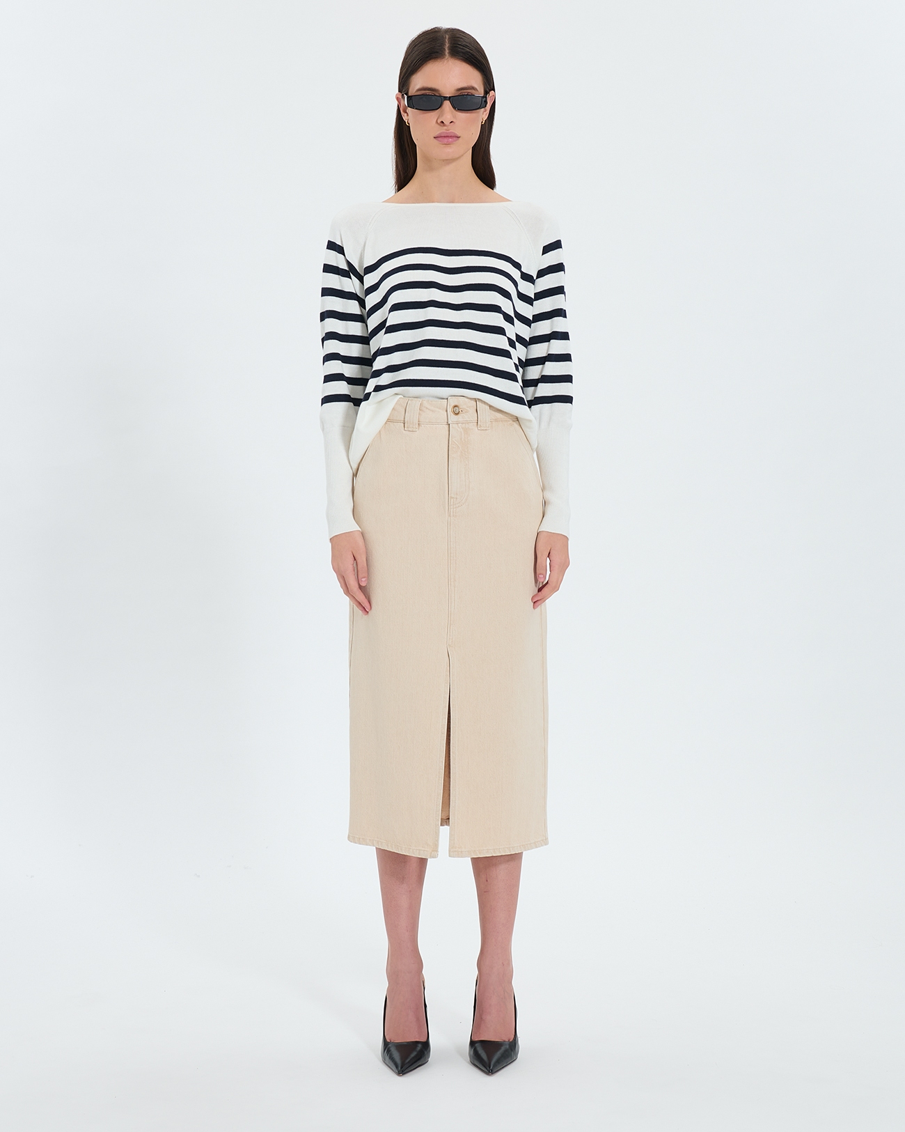 Jude skirt Long beige denim skirt ZAPA