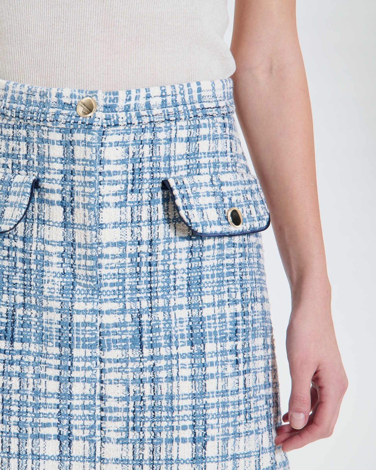 Juro skirt Short blue tweed style skirt ZAPA