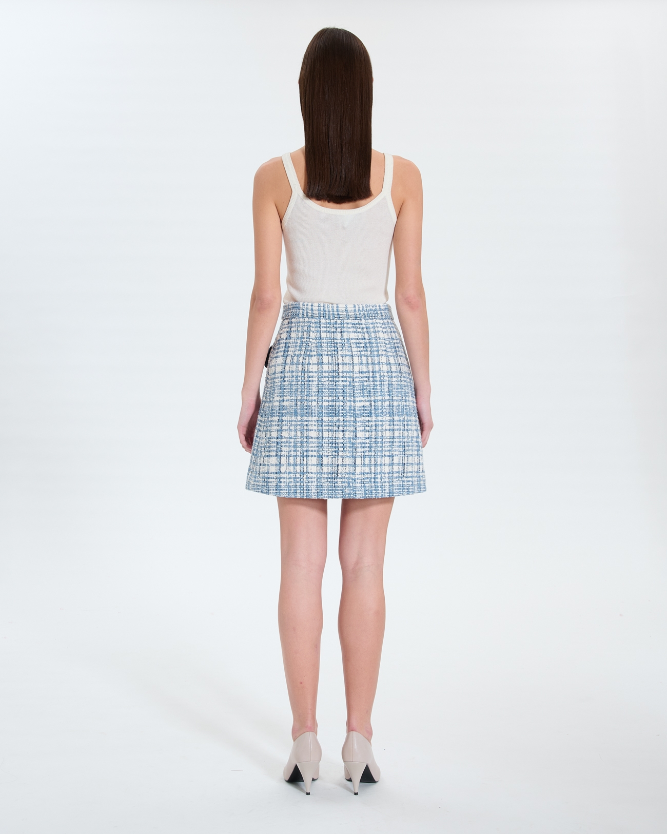 Juro skirt Short blue tweed style skirt ZAPA
