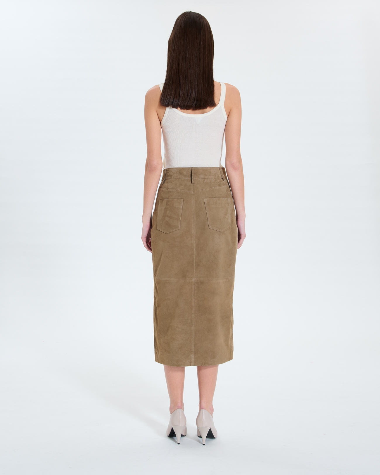 Jayne Skirt Khaki pencil skirt ZAPA