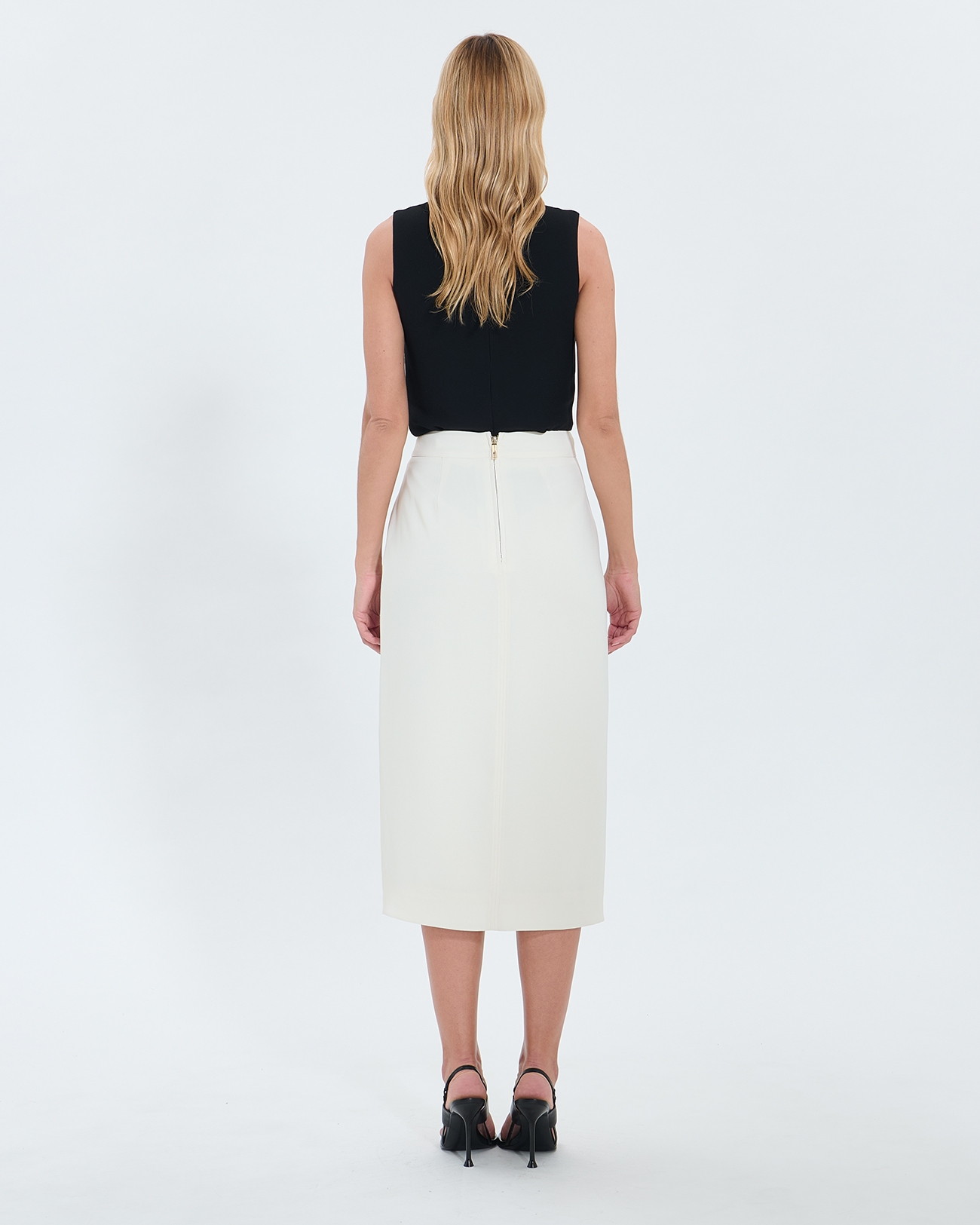 Jali skirt Ecru pencil skirt ZAPA