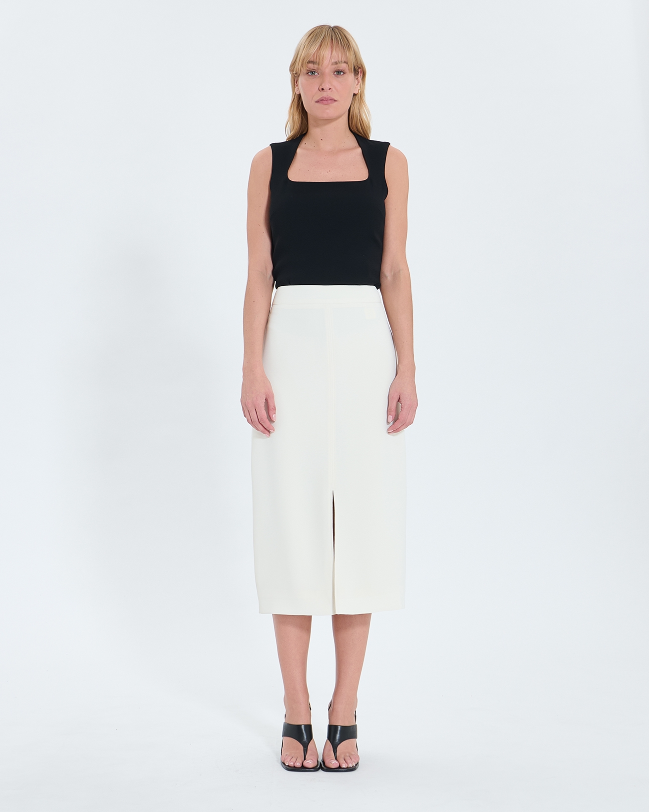 Jali skirt Ecru pencil skirt ZAPA