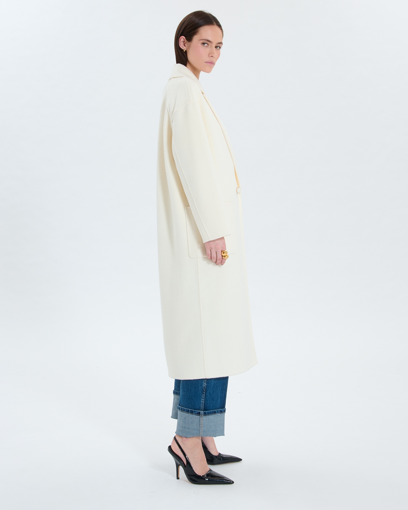 Miranda Coat Long ecru coat ZAPA