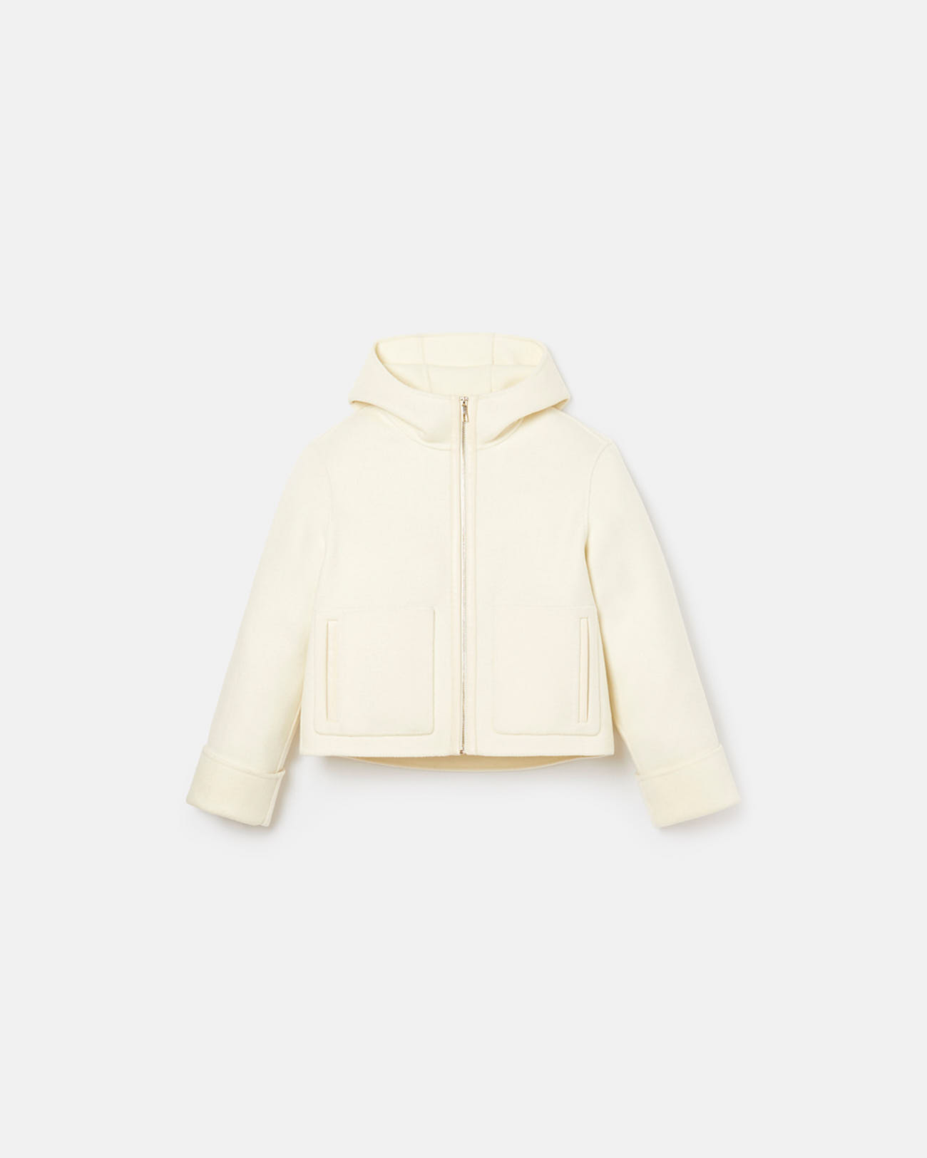 Marjy coat Ecru wool coat with leather outline ZAPA
