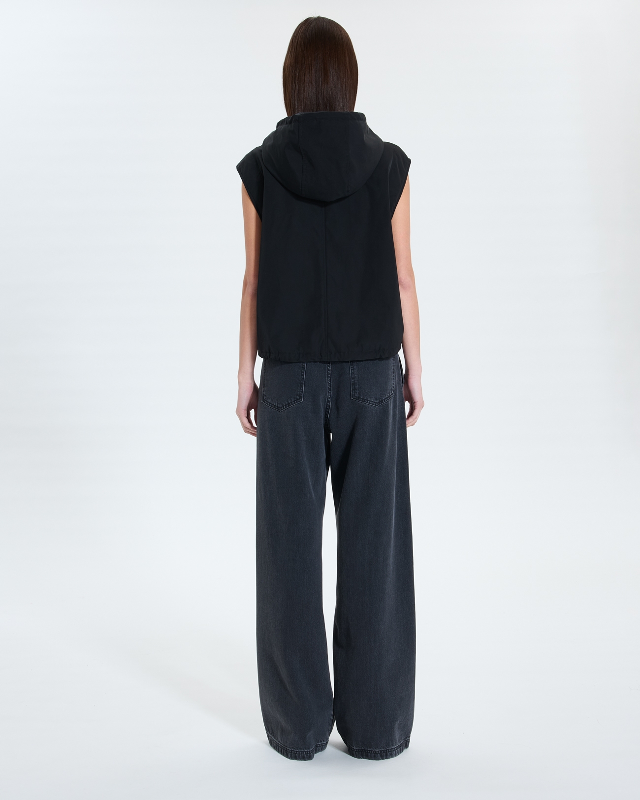Maeli coat Black sleeveless coat ZAPA