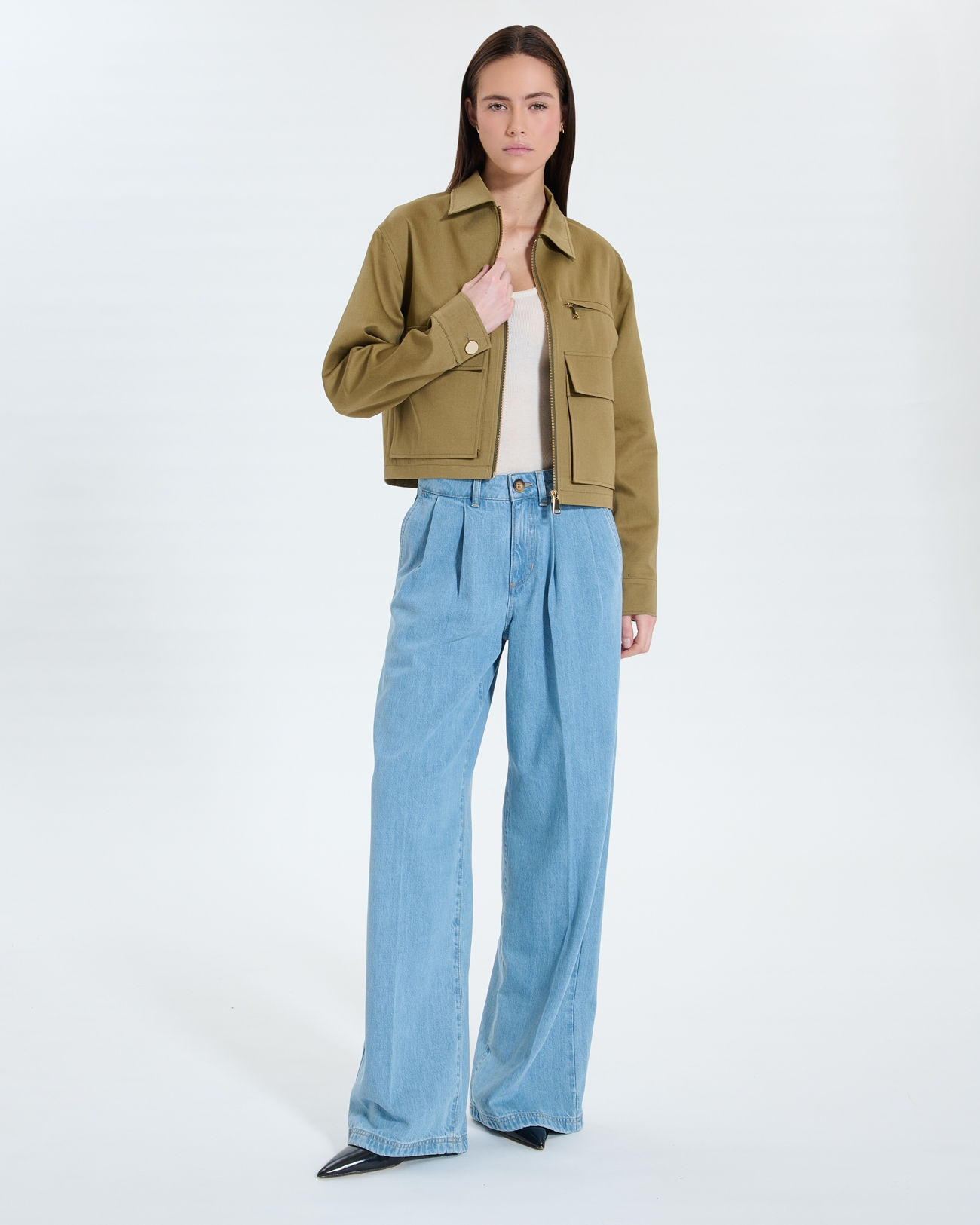 Maloa Jacket Short khaki coat ZAPA