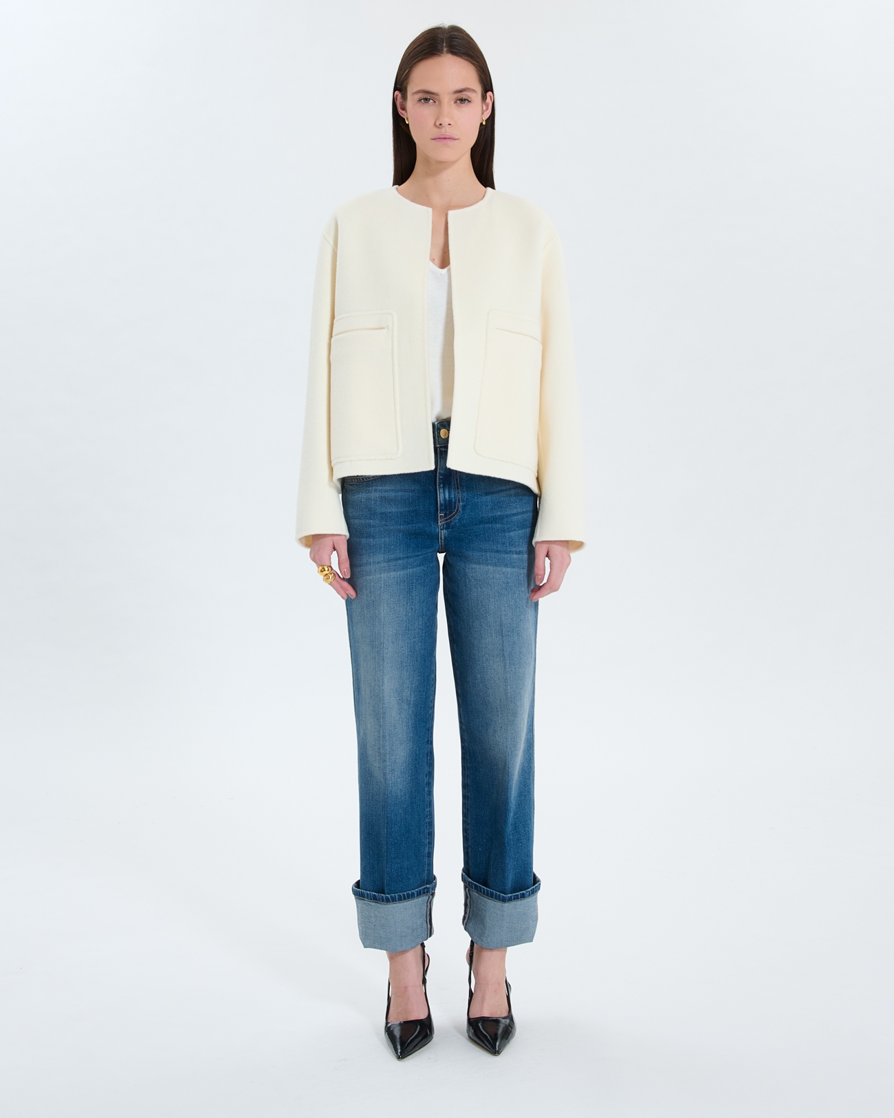 Maloe coat Short double-sided ecru coat ZAPA