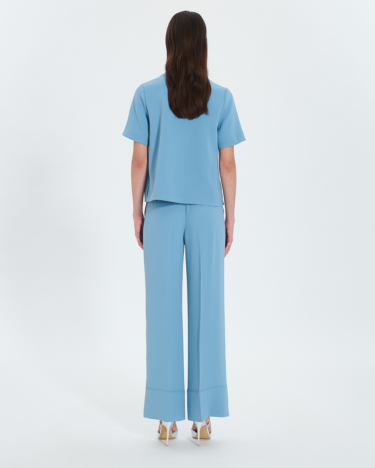 Po&eacute;sie Pants Hydrangea blue flowing pants ZAPA